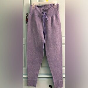 PINK Active Periwinkle Purple Waffle Knit Leggings L